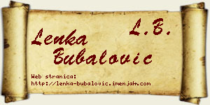 Lenka Bubalović vizit kartica